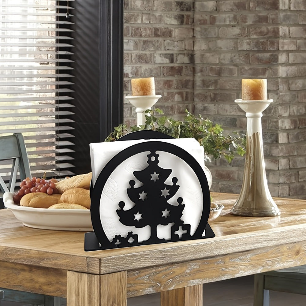 Decorative Metal Christmas Tree with Cut-Out Design