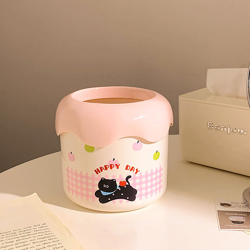 Decorative Trash Can with Playful Dog Design