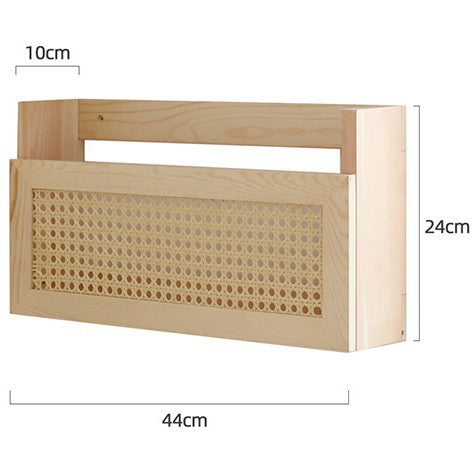 Decorative Wall Shelf with Cane Panel