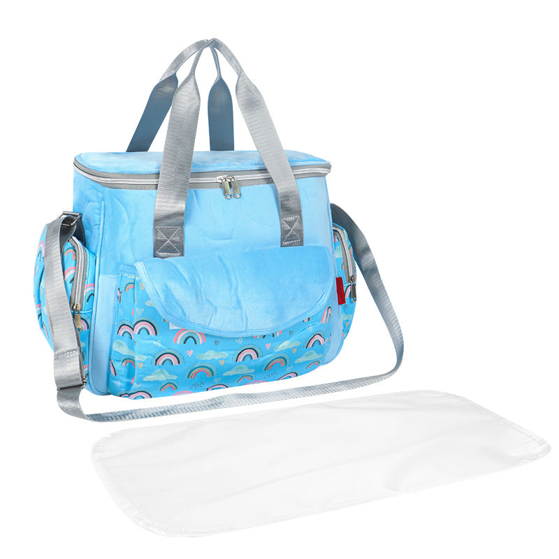 Diaper Bag with Organized Compartments and Removable Changing Mat