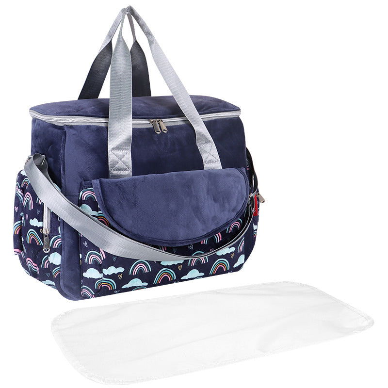 Diaper Bag with Organized Compartments and Removable Changing Mat