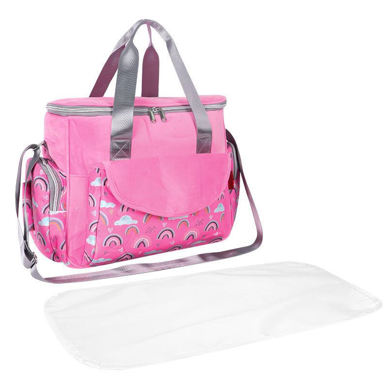 Diaper Bag with Organized Compartments and Removable Changing Mat