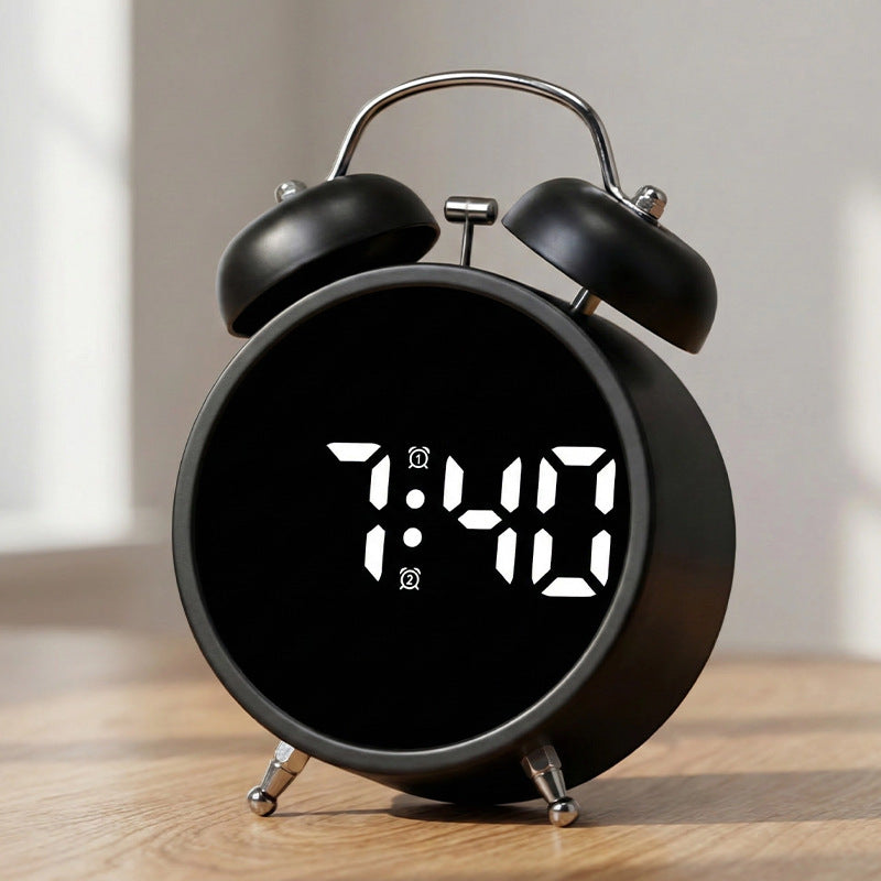 Digital Alarm Clock with Large Display and Temperature Sensor