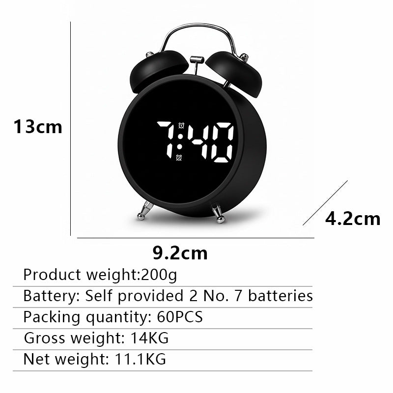 Digital Alarm Clock with Large Display and Temperature Sensor