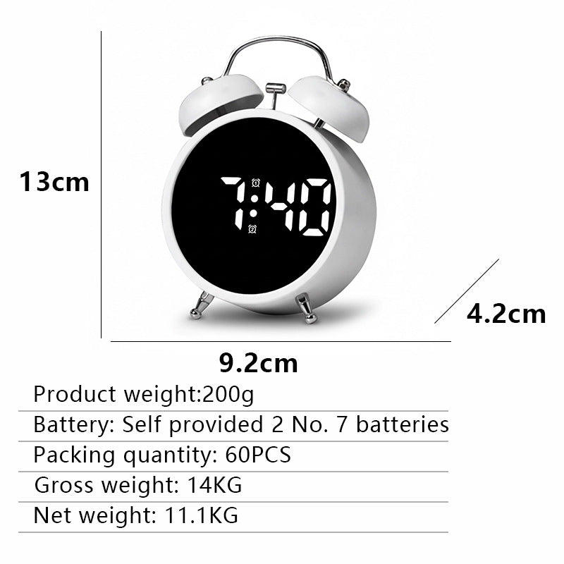 Digital Alarm Clock with Large Display and Temperature Sensor