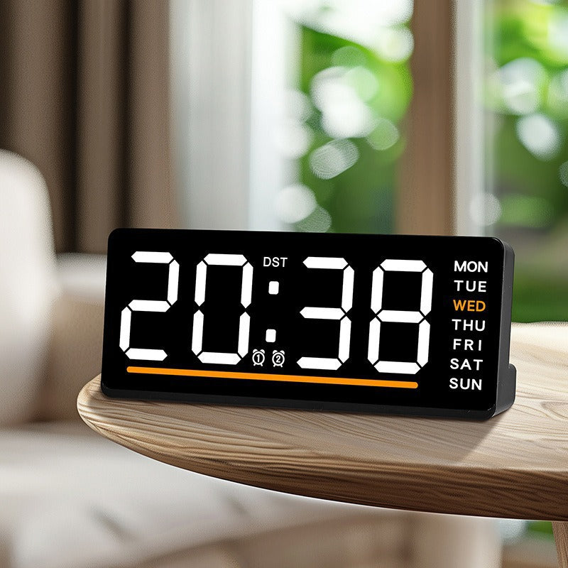 Digital Alarm Clock with Large LED Display and Dual Alarms
