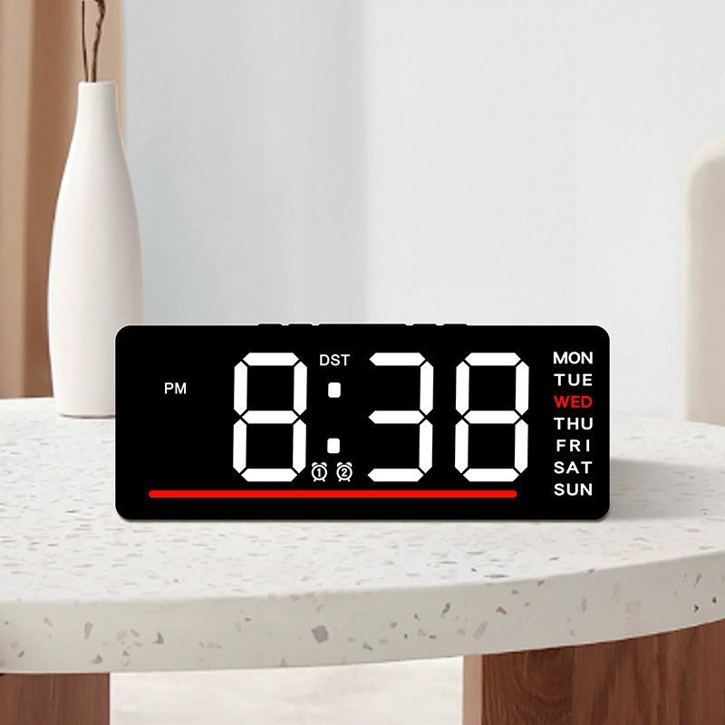 Digital Alarm Clock with Large LED Display and Dual Alarms