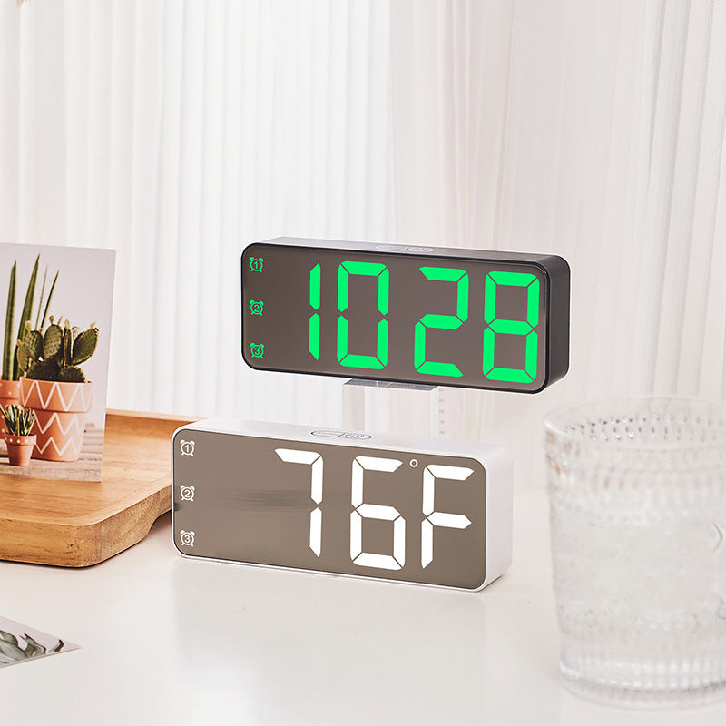 Digital Alarm Clock with Large LED Display and Multi-Function Settings
