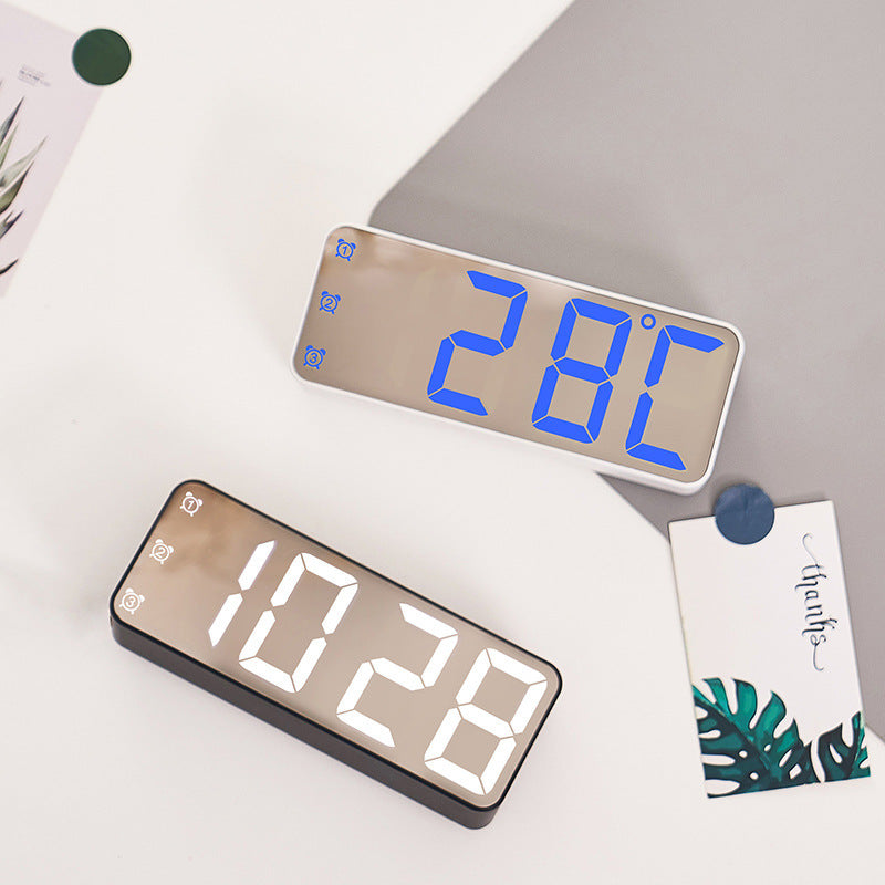 Digital Alarm Clock with Large LED Display and Multi-Function Settings