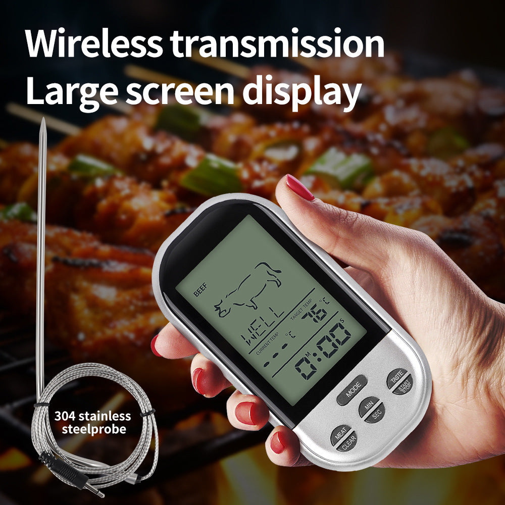 Digital Wireless Meat Thermometer with Probe Station and Backlit LCD