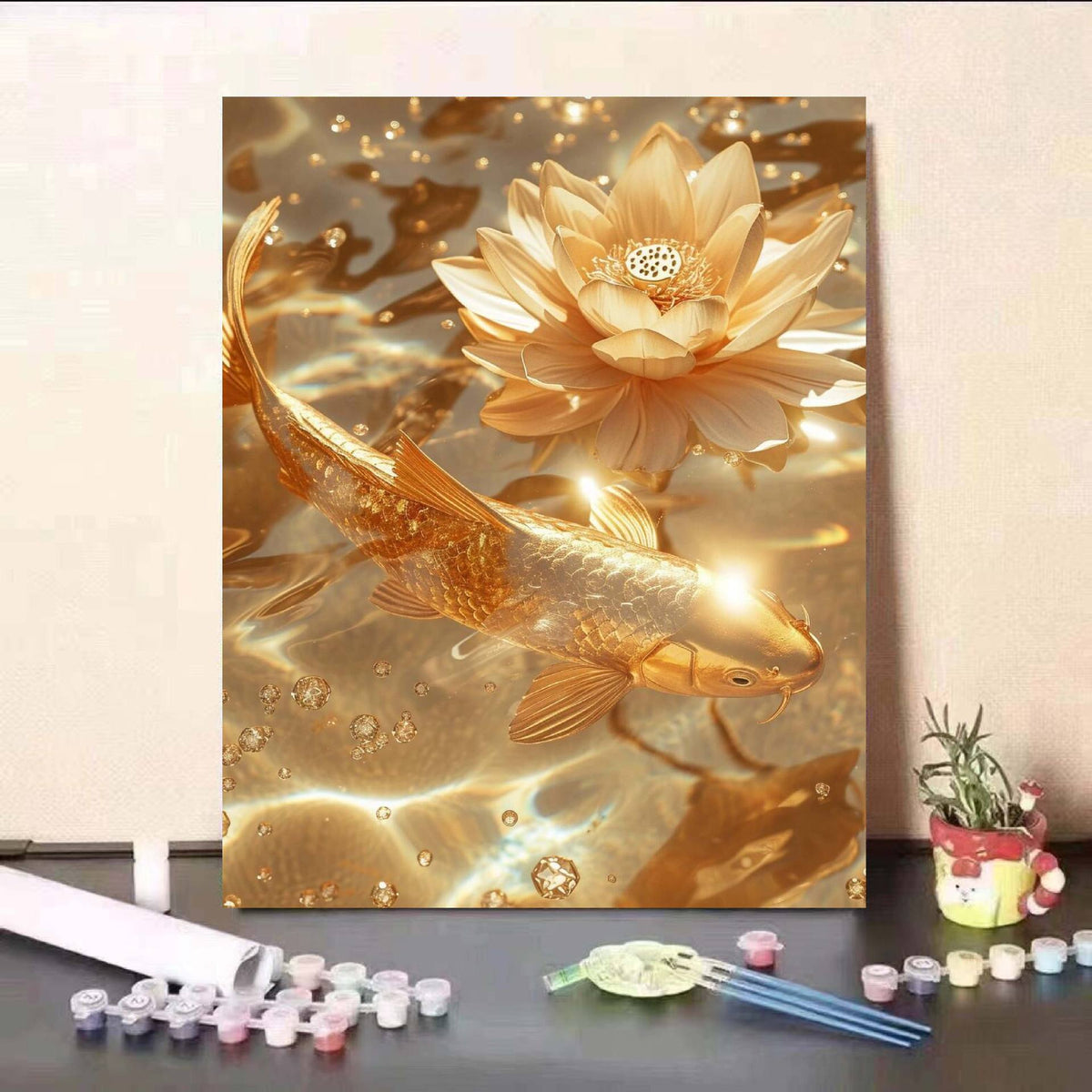 DIY Koi Fish and Water Lily Paint by Numbers Kit