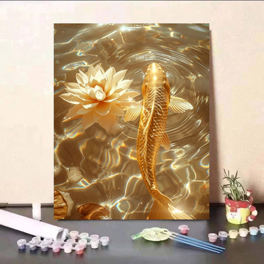 DIY Koi Fish and Water Lily Paint by Numbers Kit