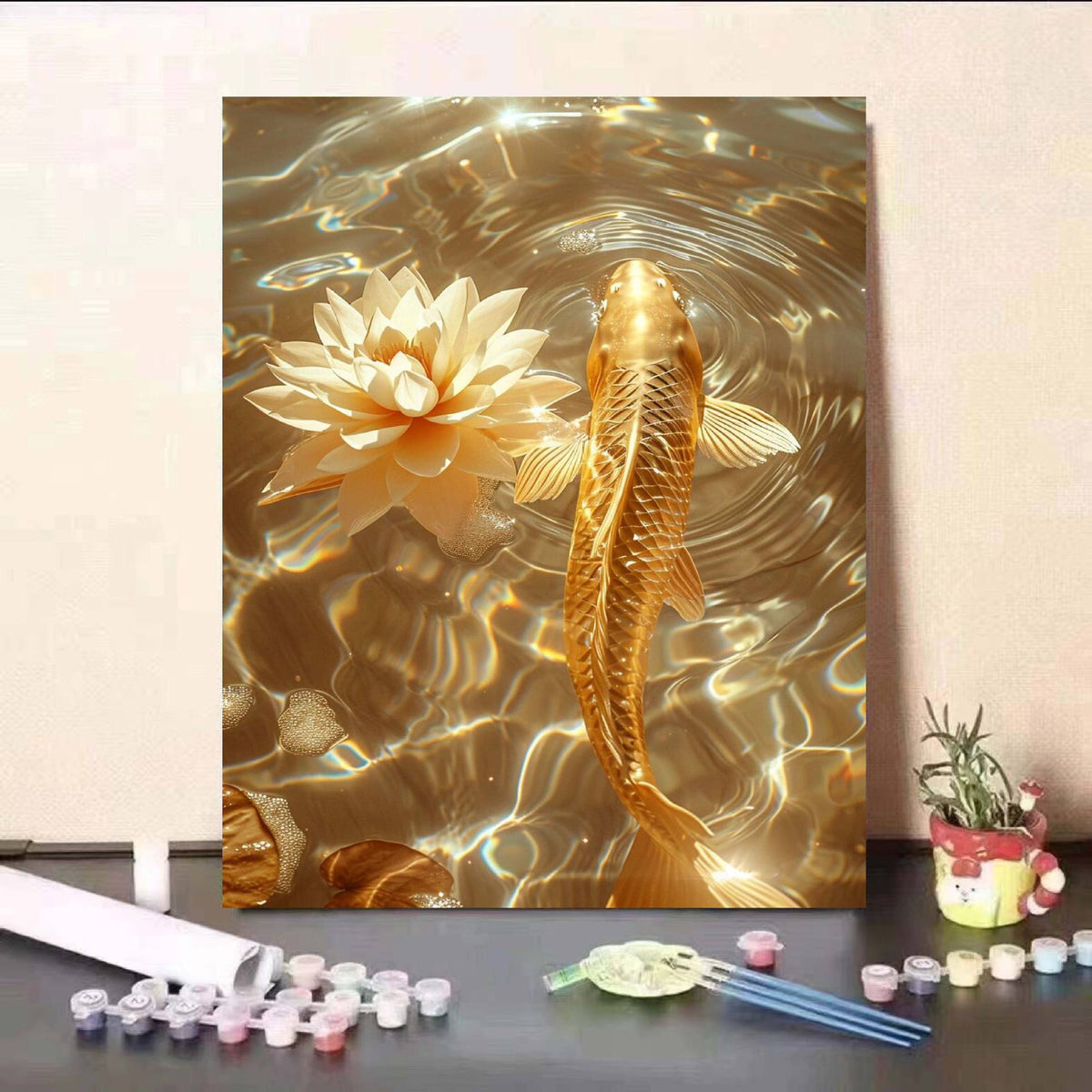 DIY Koi Fish and Water Lily Paint by Numbers Kit