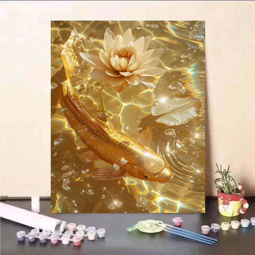 DIY Koi Fish and Water Lily Paint by Numbers Kit