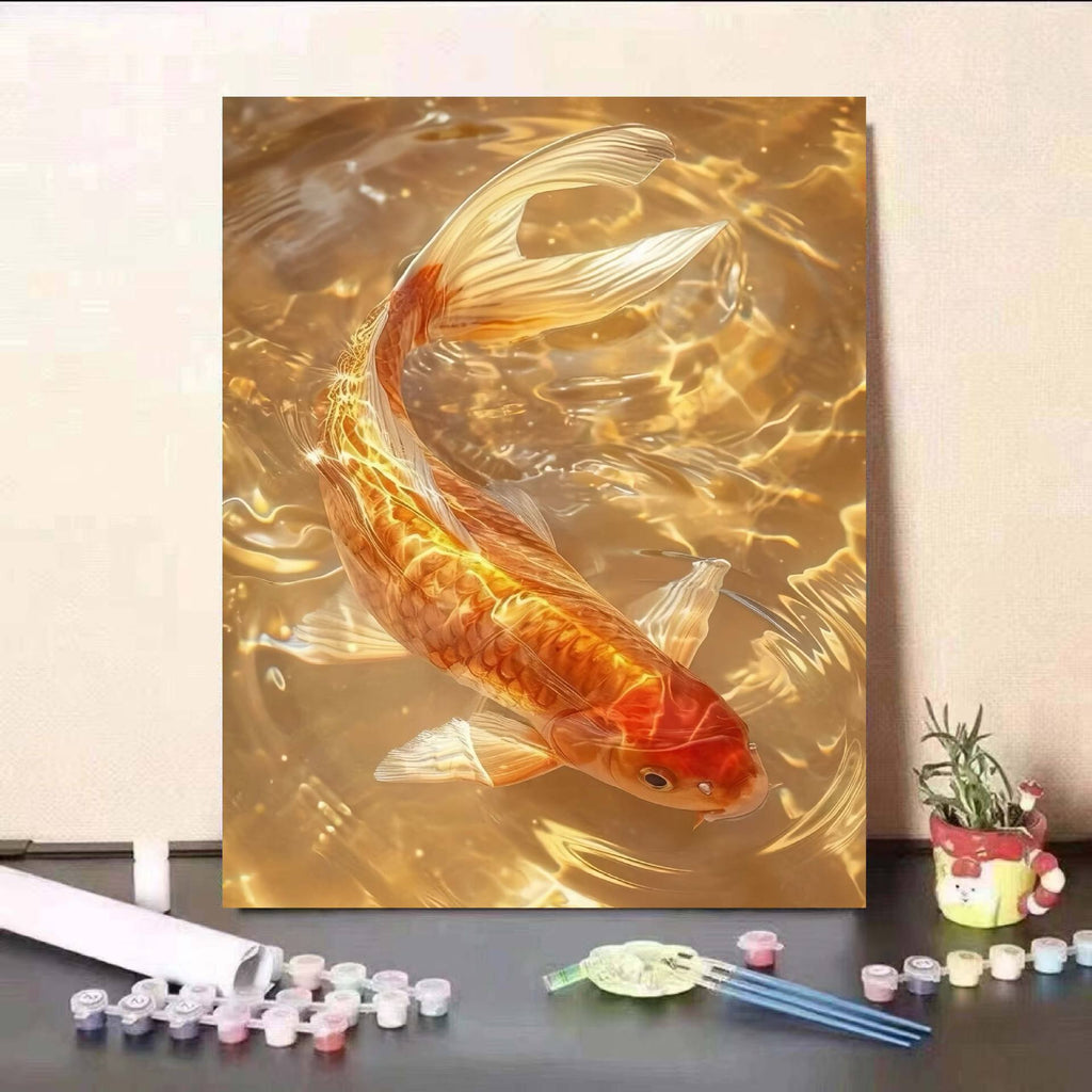 DIY Koi Fish and Water Lily Paint by Numbers Kit