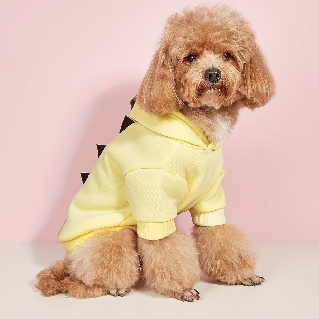 Dog Halloween Costume Fleece Dinosaur Hoodie – Warm Pet Outfit