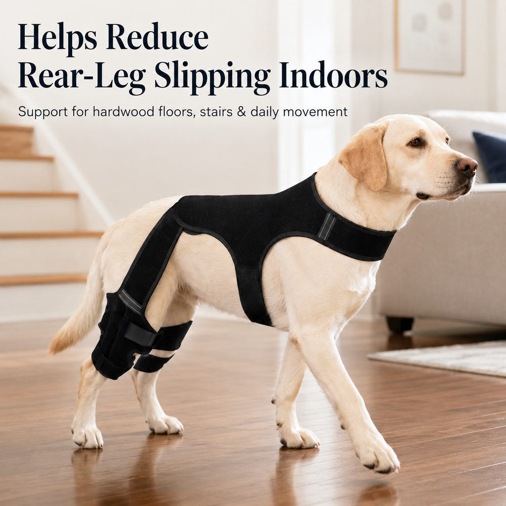 RearGuard Dog Rear Leg Support Brace - Anti-Slip Hind Leg Stability Wrap for Senior Dogs, Hardwood Floors & Recovery Wal
