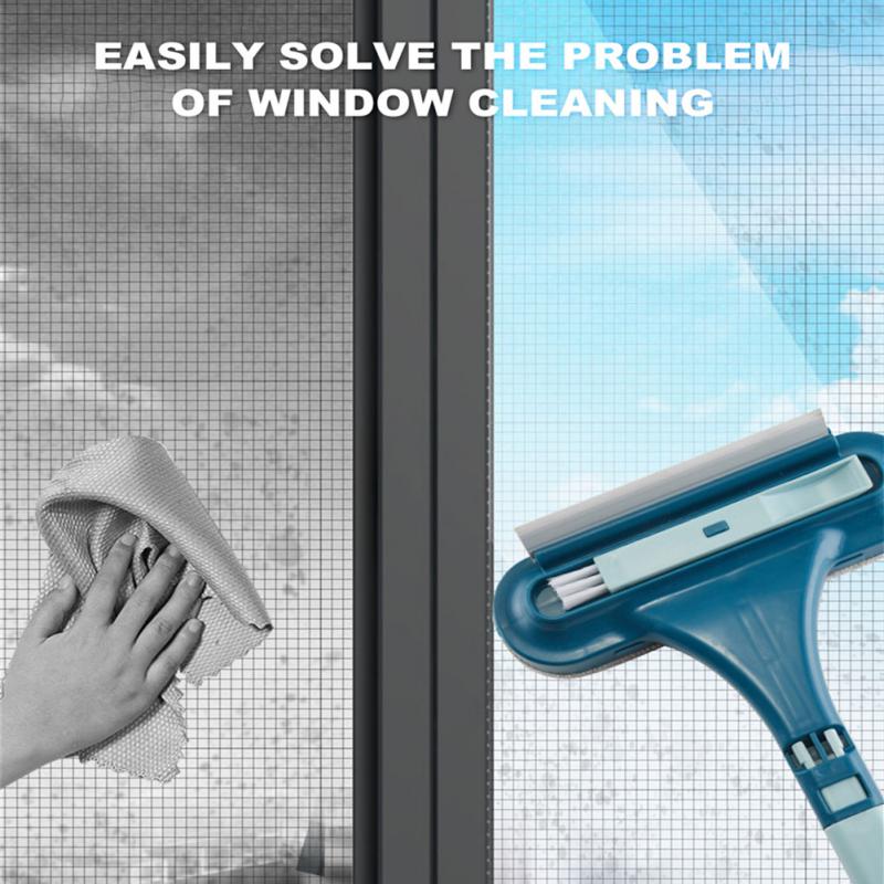 Double-Sided Window Screen Cleaning Brush with Extendable Handle