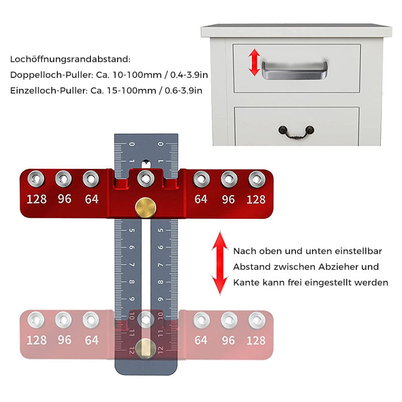 Drawer Handle Hole Punch Jig with Drill Bits