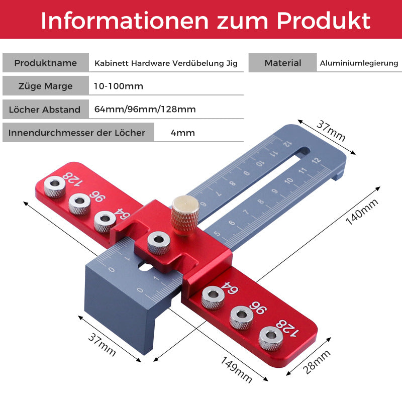 Drawer Handle Hole Punch Jig with Drill Bits
