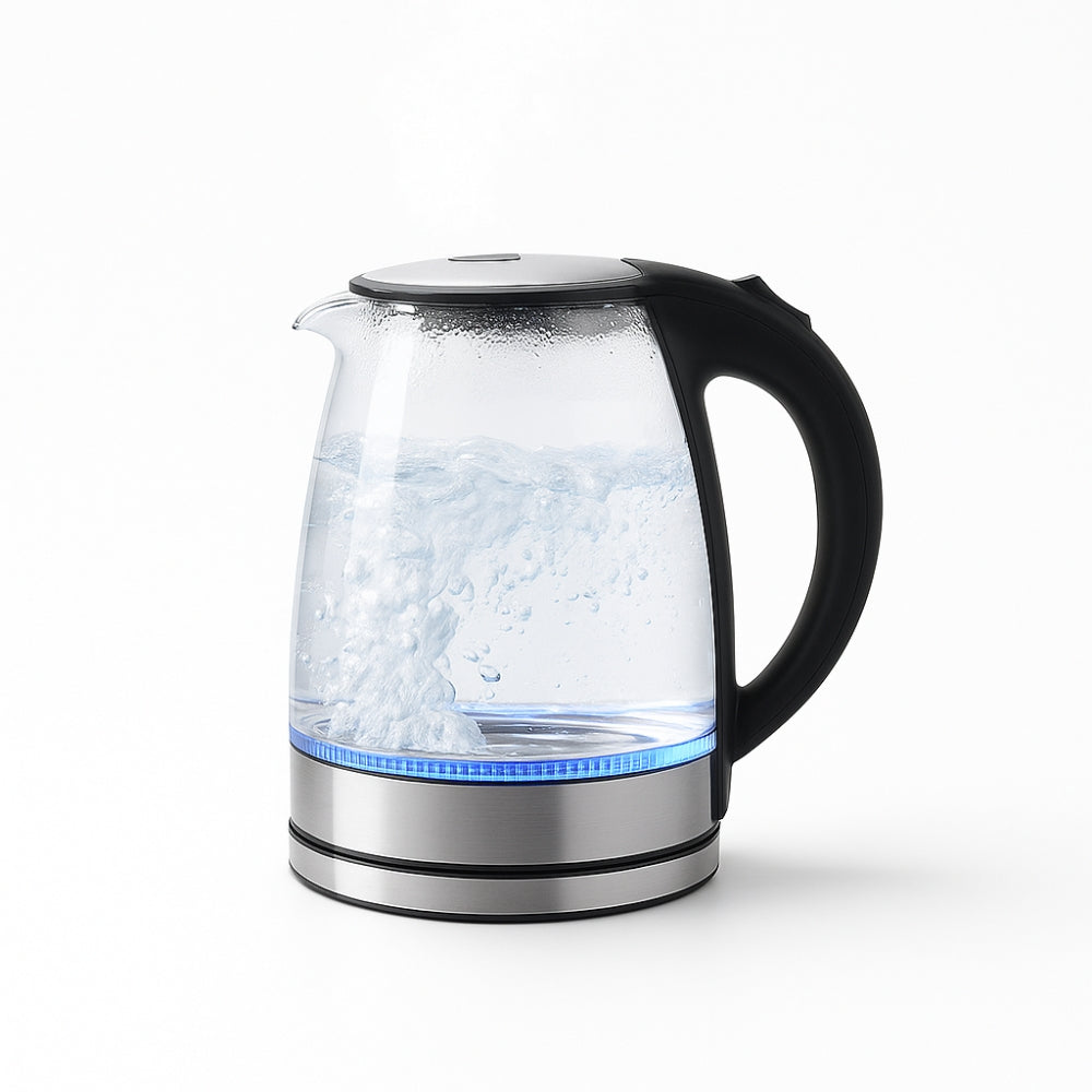 Electric Kettle – 1.8L Glass Kettle with Rapid Boil, Auto Shut-Off & LED Light for Tea, Coffee & More