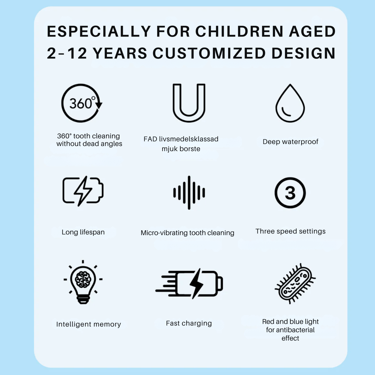 Electric Kids' Toothbrush with 360° Cleaning – Dino Brush