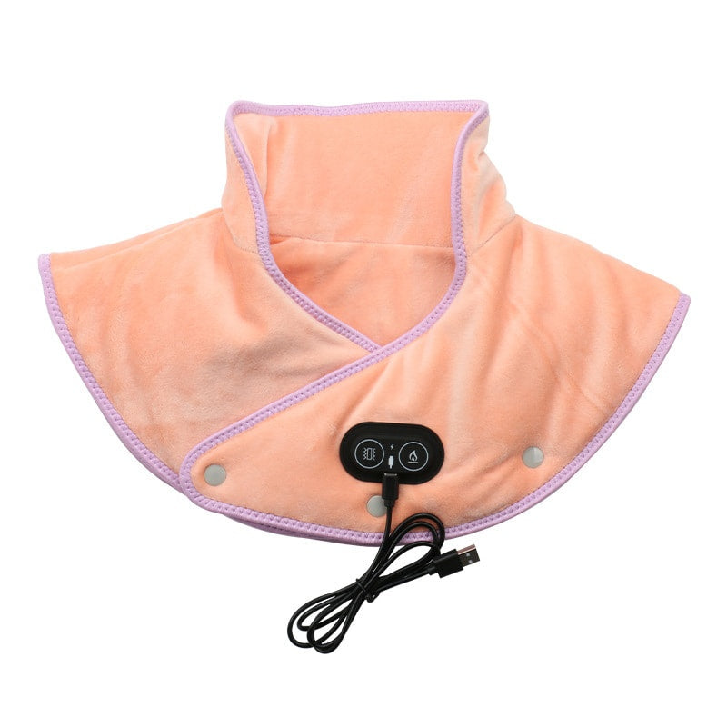 Electric neck and shoulder heating pad with vibration