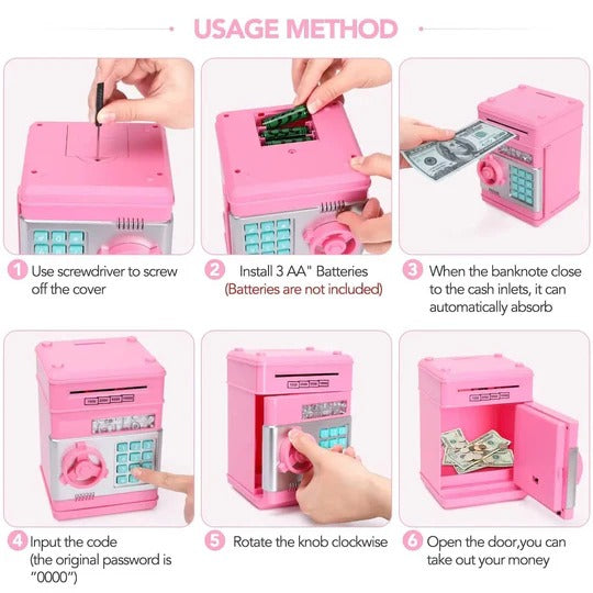 Electronic ATM Piggy Bank for Kids with Code Lock