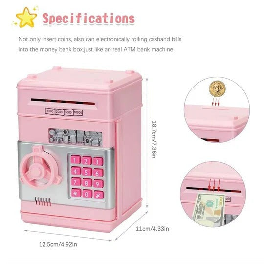 Electronic ATM Piggy Bank for Kids with Code Lock