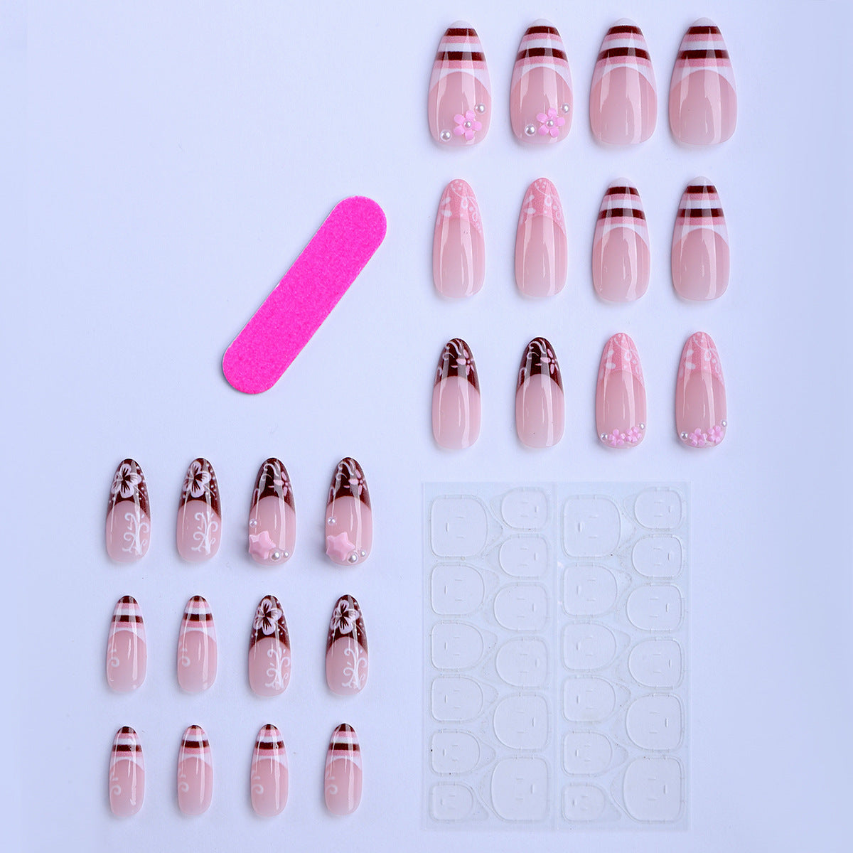 Elegant Floral Design Press-On Nails