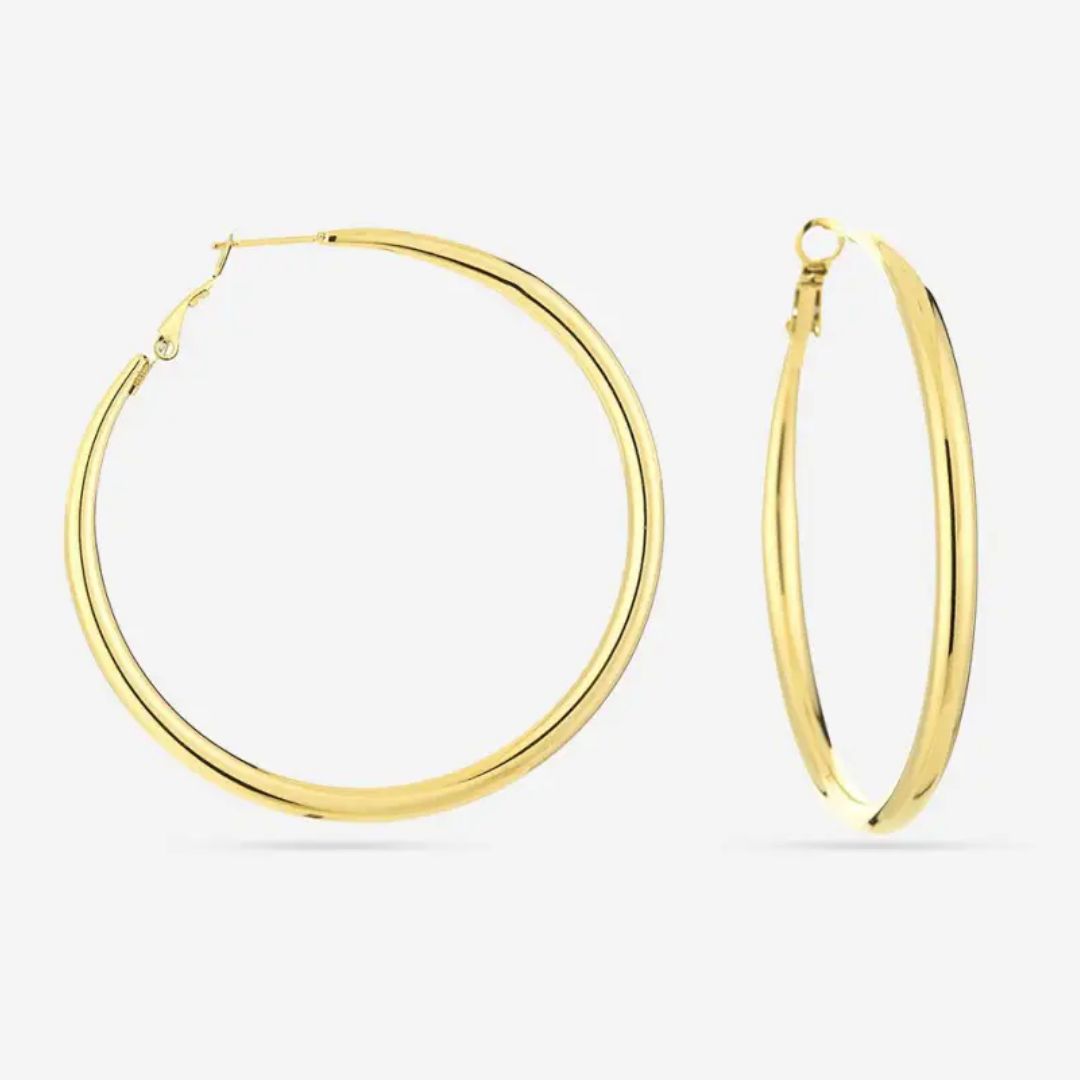 Elegant Gold Hoop Earrings (2.4 in) – Luxury Accessory for a Stylish Look