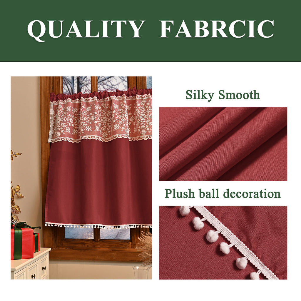 Elegant Lace Overlay Window Curtain