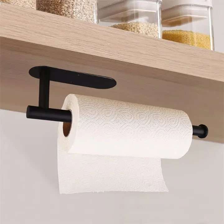 Elegant Wall-Mount Paper Towel Holder – Drill-Free & Space-Saving