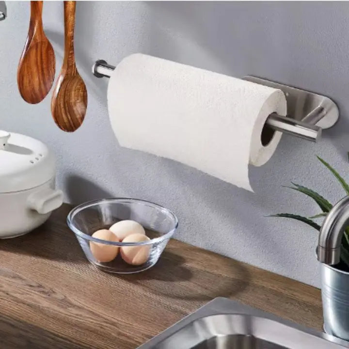 Elegant Wall-Mount Paper Towel Holder – Drill-Free & Space-Saving