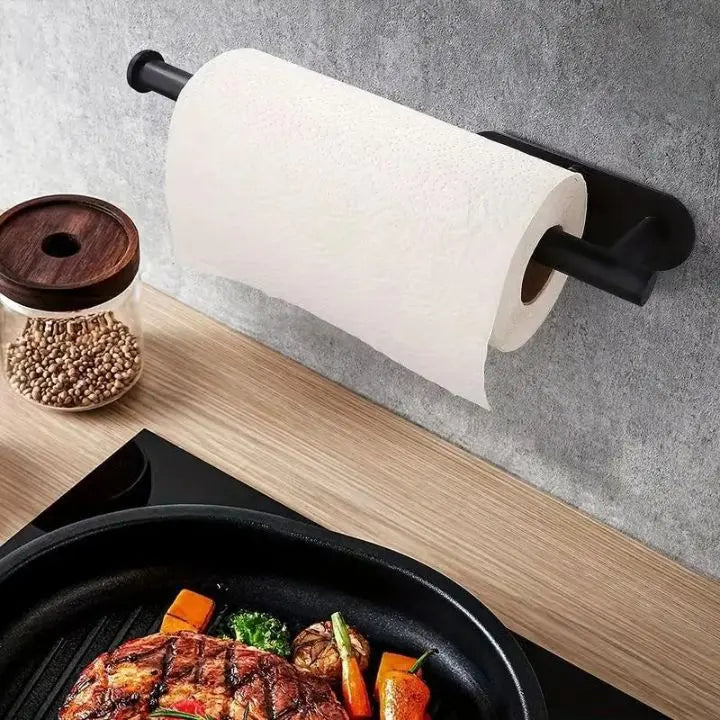 Elegant Wall-Mount Paper Towel Holder – Drill-Free & Space-Saving