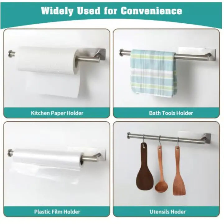 Elegant Wall-Mount Paper Towel Holder – Drill-Free & Space-Saving