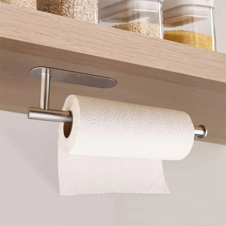Elegant Wall-Mount Paper Towel Holder – Drill-Free & Space-Saving