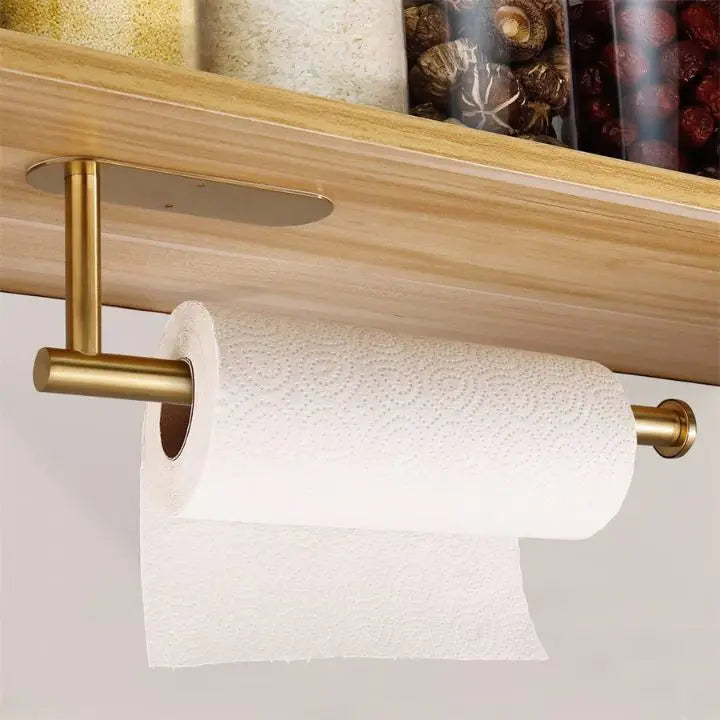Elegant Wall-Mount Paper Towel Holder – Drill-Free & Space-Saving