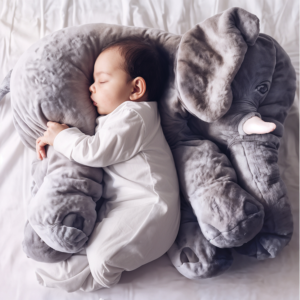 Elephant soft toy, large 40 or 60 cm plush elephant cushion for babies and children, PP cotton filling, 5 colors
