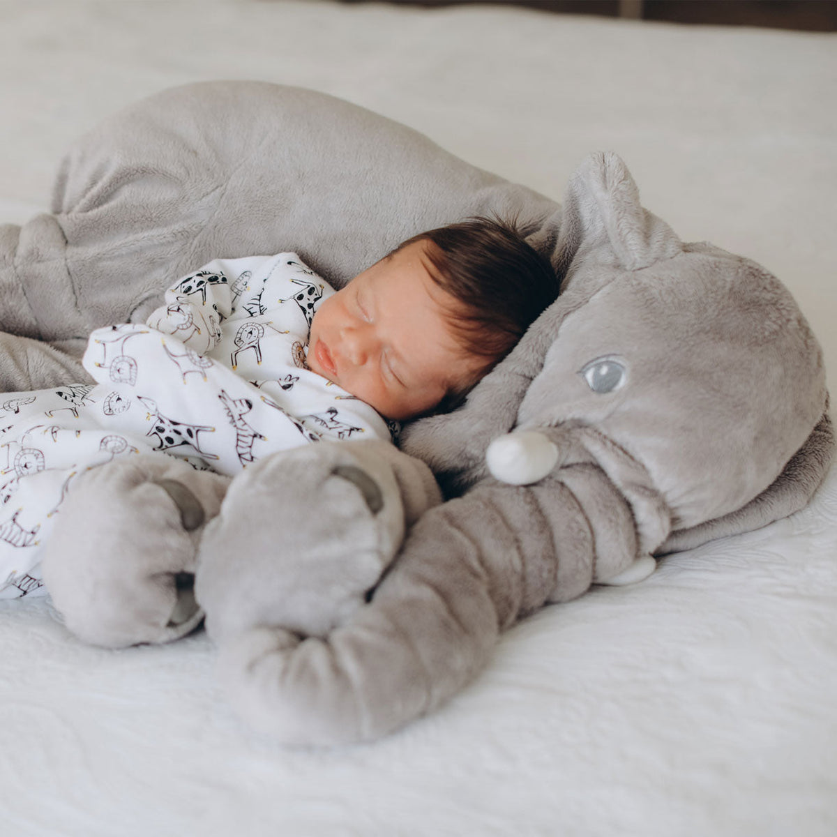 Elephant soft toy, large 40 or 60 cm plush elephant cushion for babies and children, PP cotton filling, 5 colors