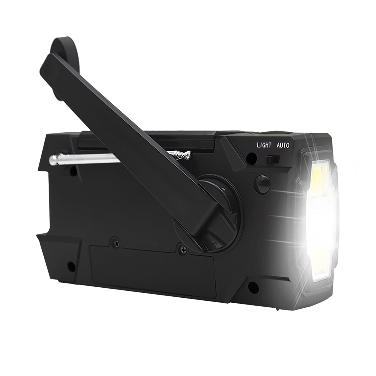 Emergency Radio Beacon With Hand Crank Solar Panel Am Fm And LED Flashlight