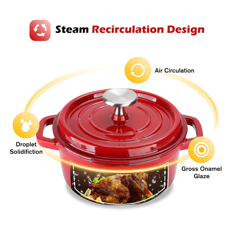 Enameled Cast Iron Dutch Oven Pot – 6 Quart