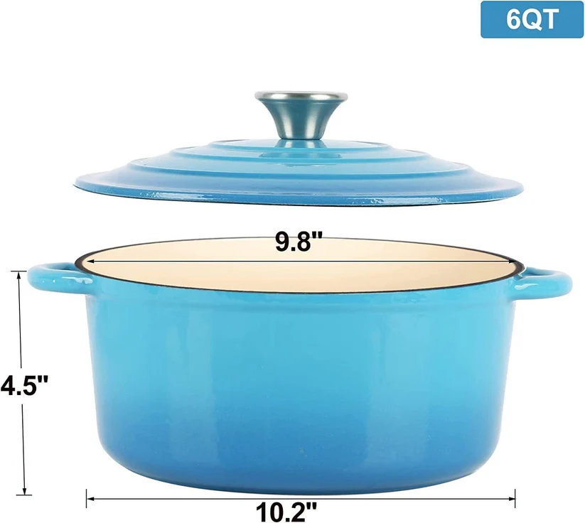 Enameled Cast Iron Dutch Oven Pot – 6 Quart