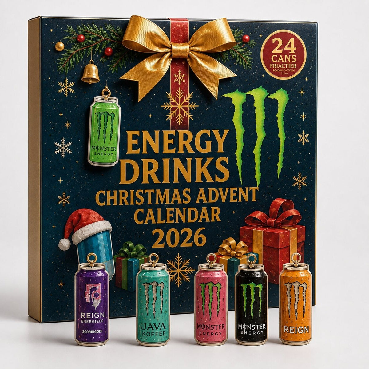 Energy Drink Advent Calendar 24 Days Christmas Countdown Box