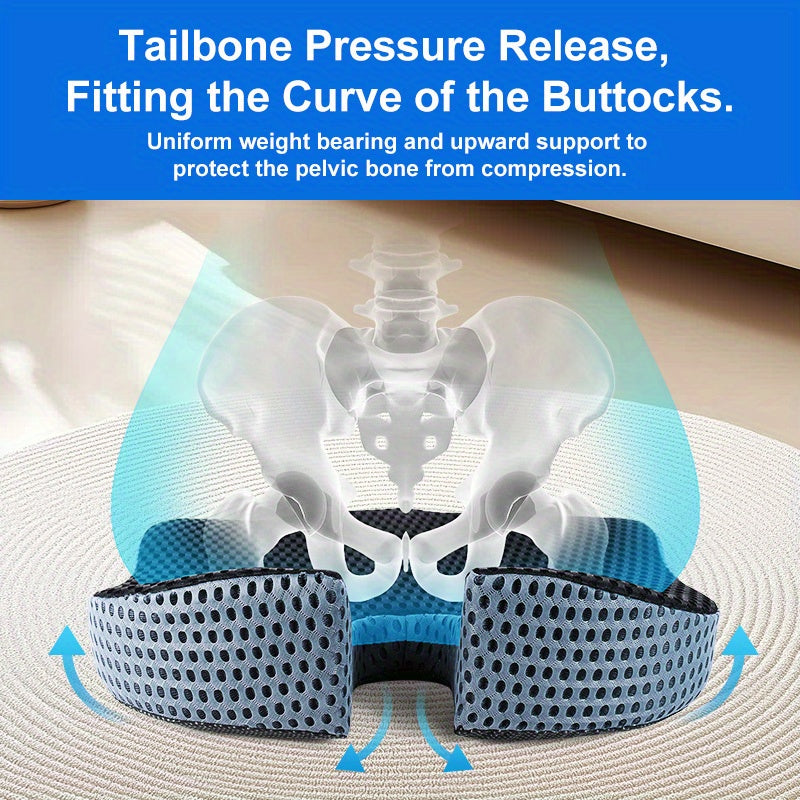 Ergonomic Seat Cushion Triacomfort | Triangular Shape with Memory Foam | Breathable & Pressure-Relieving | For Car & Off