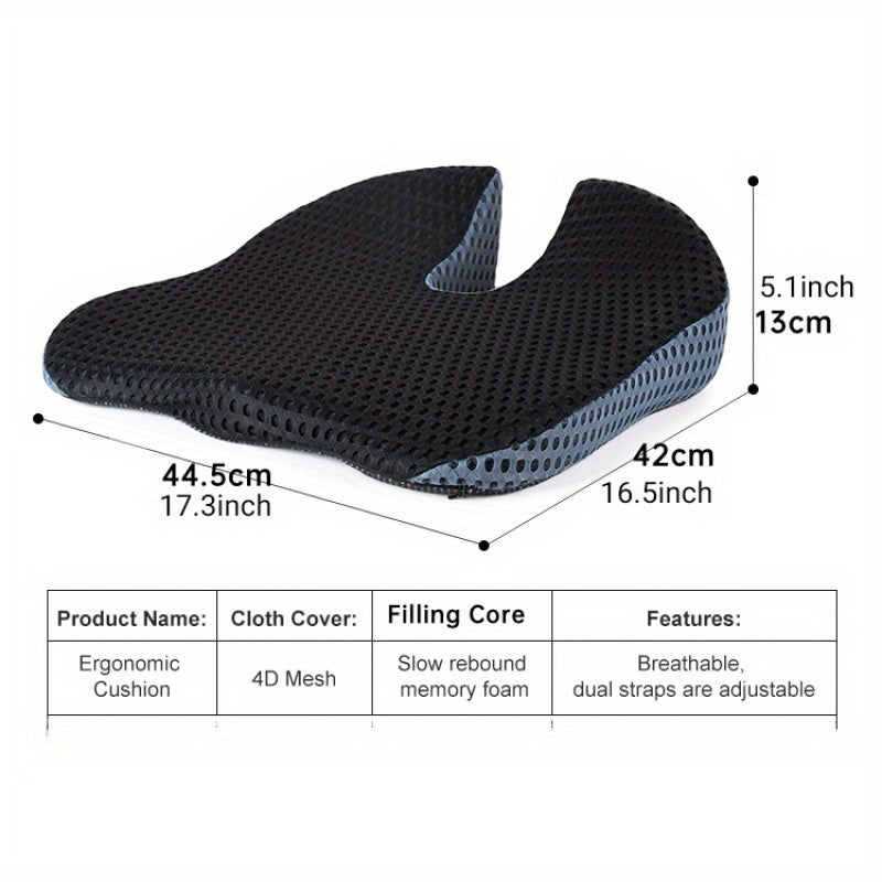 Ergonomic Seat Cushion Triacomfort | Triangular Shape with Memory Foam | Breathable & Pressure-Relieving | For Car & Off