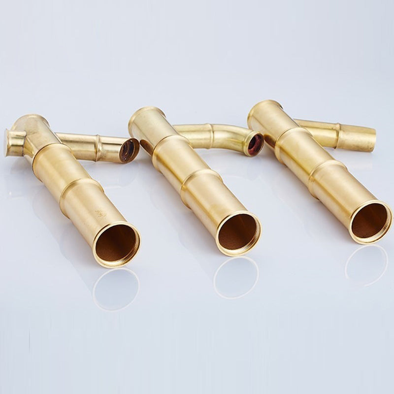 Farmhouse single-handle bathroom faucet in brass