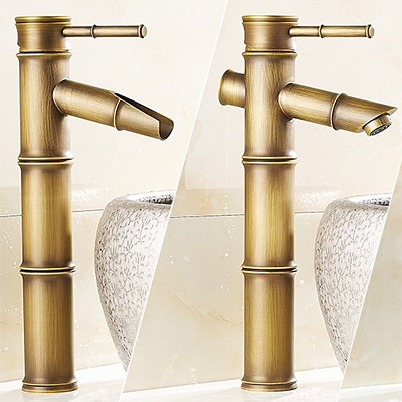 Farmhouse single-handle bathroom faucet in brass