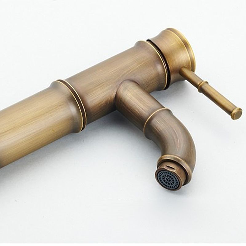 Farmhouse single-handle bathroom faucet in brass