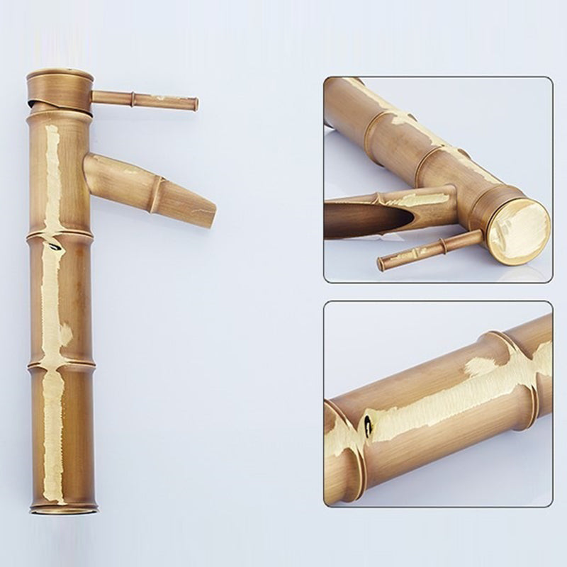Farmhouse single-handle bathroom faucet in brass